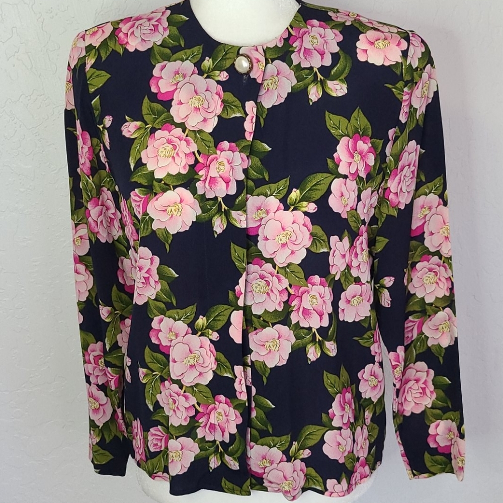 Vintage Talbots petites button up blouse size 6 - Picture 1 of 9